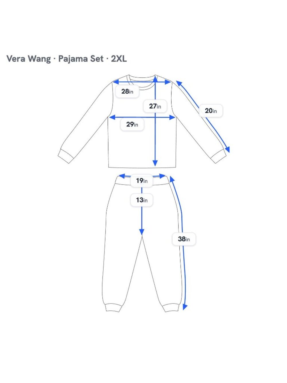 Simply Vera Vera Wang Womens XXL Pajama Set Gray Ivory Floral Joggers Loungewear - Picture 7 of 7